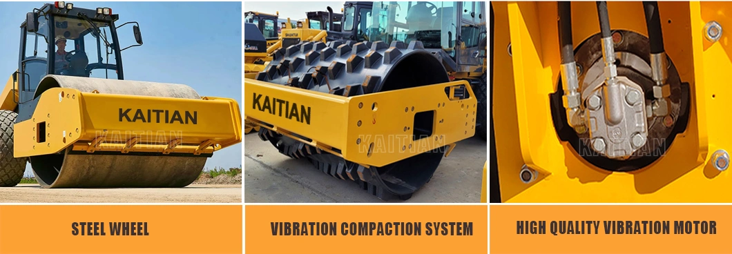 China Mini Diesel Compactor Machine Vibratory Road Roller with Diameter Smooth Drum Use for Asphalt